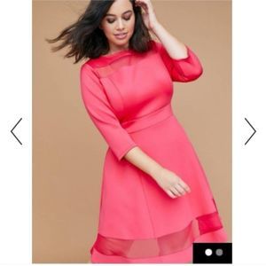 Lane Bryant pink fit and flare dress NWT size 22/24